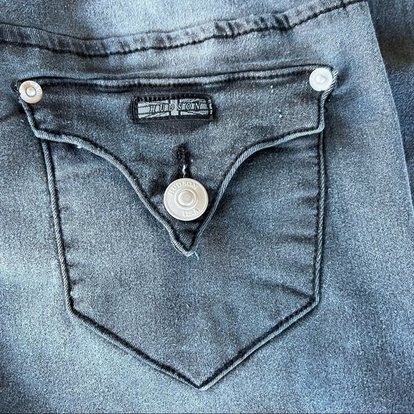Hudson Flap Pocket Skinny Stretch Jeggings Jeans Youth Sz 14 Distressed Gray GUC - Picture 4 of 8